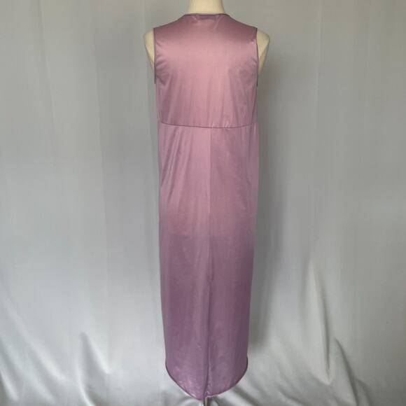 Vintage Vassarette Maxi Nightgown Size Medium Purple Silky Lingerie Chemise 90s - Picture 7 of 16